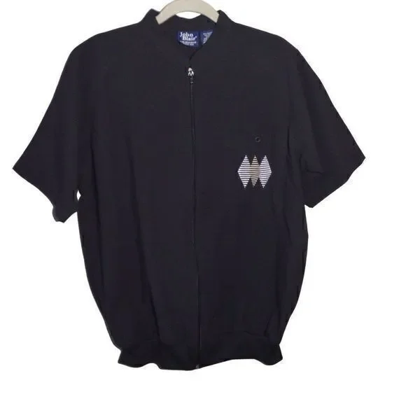 Vintage John Blair 80’s/90’s Black Zipper‎ Shirt Sz M - Picture 2 of 8